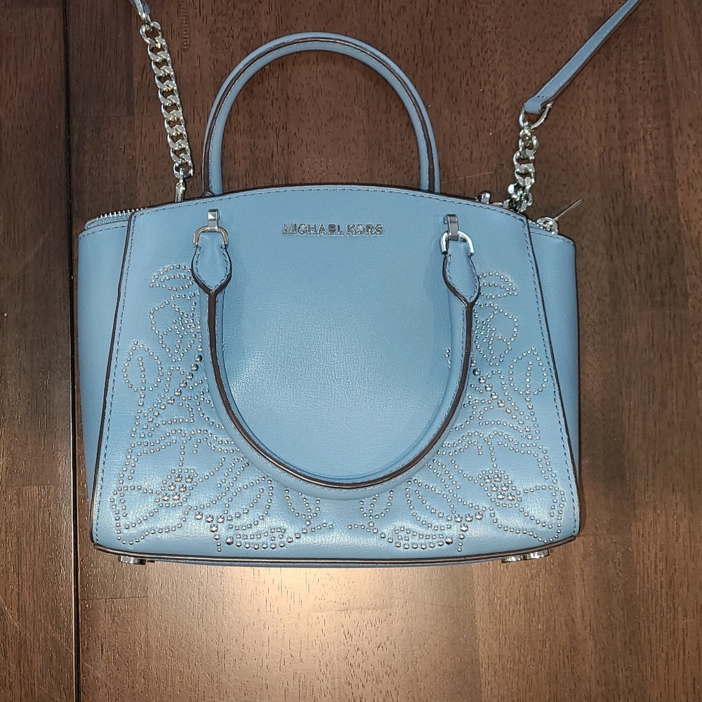 Michael Kors Ellis crossbody with studded floral pattern